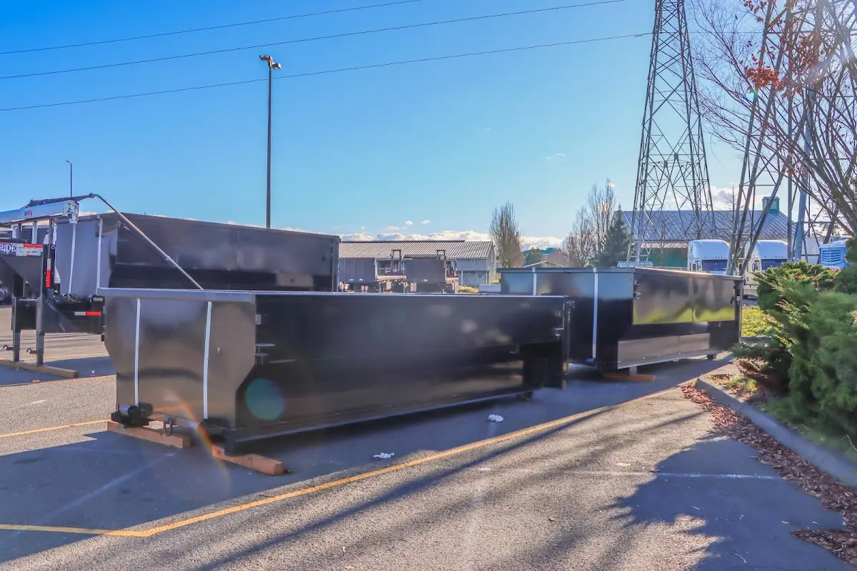 Roll-off dumpster ready for waste disposal at job site for Roofing Dumpster Rental in Middleton